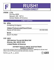  GES Shipment label: Frozen Direct